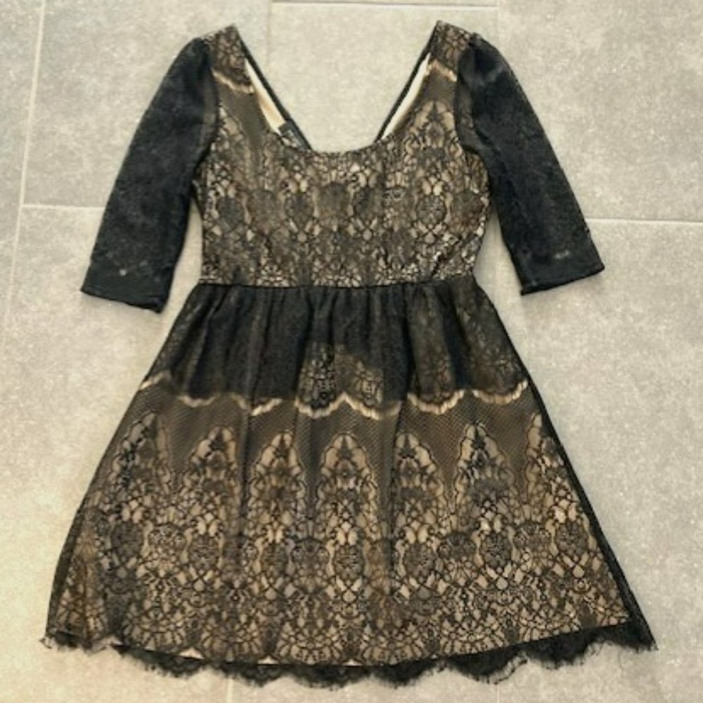 MM Couture Lace 3/4 Sleeve Dress, XS